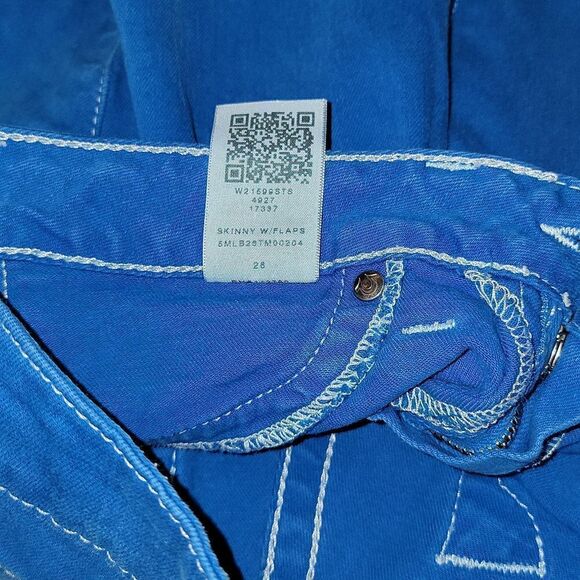 True Religion Skinny Jeans with Flaps Back Pockets Blue Size 28 - Picture 9 of 10